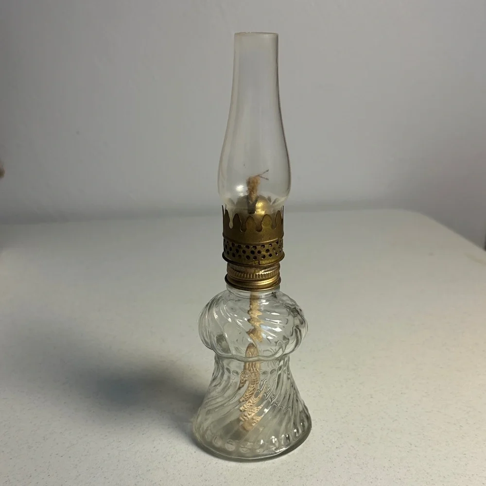 Vintage-Inspired Glass Lantern with Brass Accents